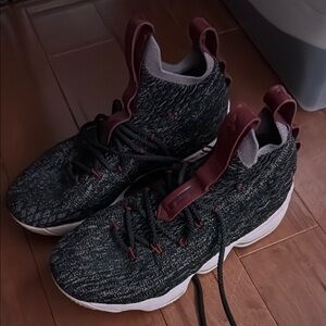 Stylish Black and Maroon High-Top Sneakers